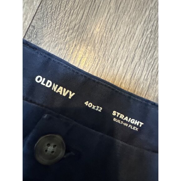 Old Navy Mens Straight Built-In Flex Navy Chino Pants Size 40x32 - Picture 2 of 6